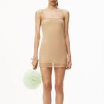 Расшитый сетчатый мини-платье Alexander Wang, бежевый - фото 4