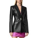 Кожаный блейзер Medusa VERSACE, черный - фото 3