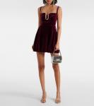 Бархатное мини-платье Self-Portrait, красный - фото 2