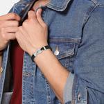 Мужской кожаный браслет-карабин Tommy Hilfiger, Black - фото 2