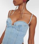 Джинсовое бюстье Magda Butrym, светло-синий - фото 4