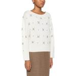 Джемпер с ребристым низом и декором PINKO, белый - фото 6