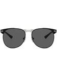 Persol солнцезащитные очки в круглой оправе, черный - фото