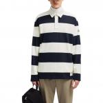 Полосатая хлопковая поло Moncler, синий - фото 4