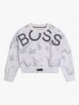 BOSS Kids' укороченный свитшот HUGO BOSS, White - фото