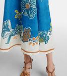 Льняное миди-платье Luda с цветочным принтом Alémais, Blue - фото 5