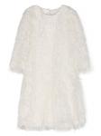 Monnalisa платье с круглым вырезом и бахромой, белый - фото
