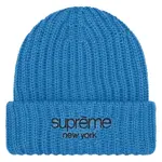 Supreme Классическая шапка с логотипом и рубчиком, Blue - фото