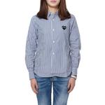 CDG Play Женская рубашка сине-белая - фото 5