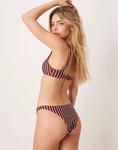 Плавки бикини с текстурированной полоской в коричневом цвете Mango - фото 2