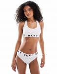 Бюстгальтер-бралетт DKNY с белым/черным логотипом - фото 4