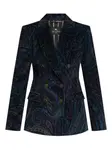 Двубортный вельветовый блейзер ETRO, синий - фото
