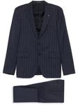 Tagliatore полосатый костюм с однобортным пиджаком, синий - фото