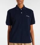 Хлопковая пике-поло с логотипом Miu Miu, Blue - фото 5