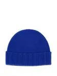 Кашемировая шапка-бини в рубчик Drumohr, синий - фото