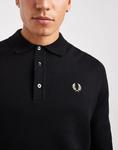 Вязаный джемпер поло Fred Perry черного цвета - фото 5