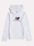 Детская худи с логотипом из хлопка New Balance, Bright White - фото 6