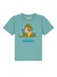 Футболка wat? Apparel, цвет teal monstera - фото