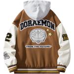 Бейсбольная куртка унисекс Doraemon, Черный/Бежевый - фото 6