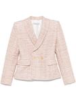 Alessandra Rich твидовый блейзер с люрексом, розовый - фото
