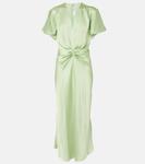 Платье миди из креп-сатина со сборками Victoria Beckham, Jade - фото