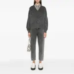 Вязаный джемпер с V-образным вырезом Brunello Cucinelli, серый - фото 5