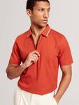 Cophen поло с текстурированной застежкой-молнией Ted Baker, Dark Orange - фото 2