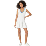 Платье MONROW V-Neck Tennis Dress with Trim Rib, белый - фото 3