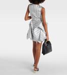 Мини-платье в полоску с драпировкой Jw Anderson, серый - фото 3