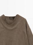 Летящая рубашка с драпировкой Massimo Dutti, brown - фото 4