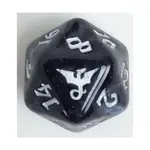 d20 25 мм Shadow Die — черный водоворот с серебром, Dragon Dice (Black Oak) - фото