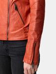 Кожаная куртка Tazzio, оранжевый - фото 5