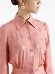 Платье миди с монограммой Dolce & Gabbana, розовый - фото 5