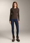 Топ OYSHO LONG SLEEVE RIB, Mottled Light Brown - фото 2