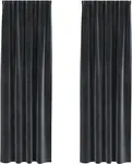 Плотные шторы , 2 шт., темно-серые, 140 x 225 см, бархатные vidaXL - фото