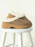 Слипоны EMU Australia Virginia Clog Platform Shearling Slip-Ons, цвет Chestnut - фото