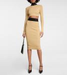 Ламе миди-юбка Prada, Oro - фото 2