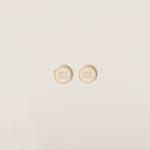 Серьги из металла с эмалью MIU MIU, белый - фото