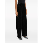 Viktor & Rolf glitter-embellished velvet trousers, черный - фото 3