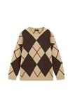 Джемпер Massimo Dutti WITH ARGYLE DETAILING , Camel - фото 6