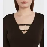 Тонкое подтянутое боди Guess, коричневый - фото 3