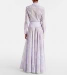 Хлопковая макси-юбка с орхидеями Pucci, Lavender - фото 3