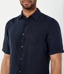 Льняная рубашка rash_2_m Regular fit Boss Orange, синий - фото 4