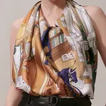 HERMES Шёлковый шарф, Camel - фото 7