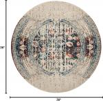 Ковер SAFAVIEH, 92 x 92 см, коллекции Monaco, цвета ivory и blue, богемный абстрактный дизайн с эффектом потертости, не линяет, прост в уходе, идеален для помещений с высокой проходимостью в гостиной, спальне (MNC208M) - фото 2