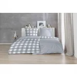 Постельное белье Primera «Basic Percale» в современном клетчатом дизайне, синий/белый - фото 5