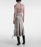 Юбка-халат из атласа Acne Studios, Multi Grey - фото 3