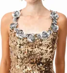 Мини-платье Noelle золотого цвета Elliatt - фото 4