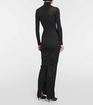 Трикотажная макси-юбка ALAÏA, черный - фото 3