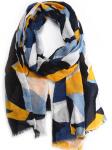 Шарф COLLEZIONE ALESSANDRO Geo, синий - фото